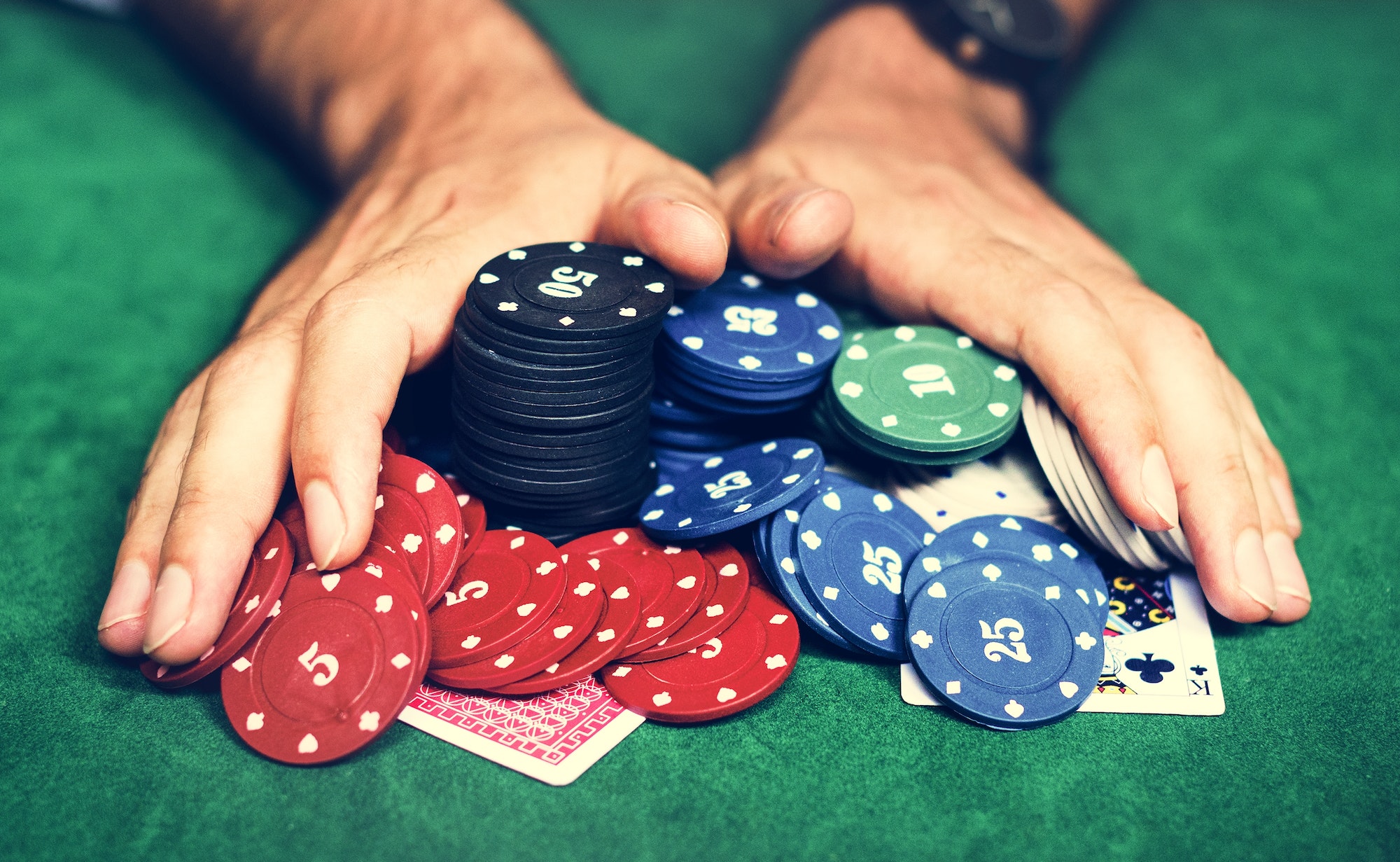 Diverse adults gambling shoot